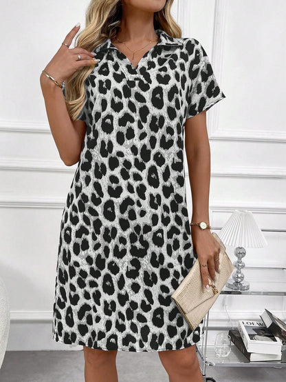 Animal Print Relaxed Fit Swing Dress