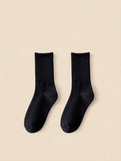 Women's Crew Socks Ribbed Ruffled Edge