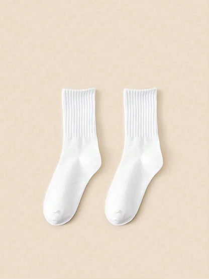 Women's Crew Socks Ribbed Ruffled Edge