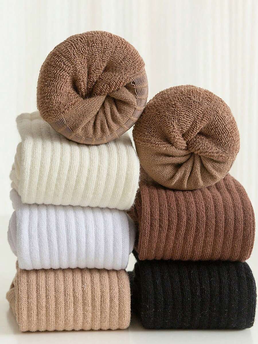 Women's Crew Socks Ribbed Ruffled Edge