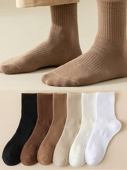 Women's Crew Socks Ribbed Ruffled Edge