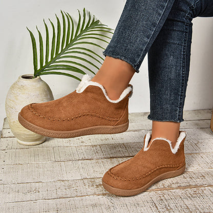 Women's Low Ankle Boots Rounded Toe Pull On Design