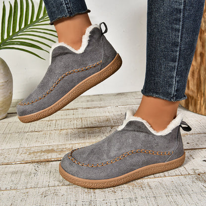 Women's Low Ankle Boots Rounded Toe Pull On Design