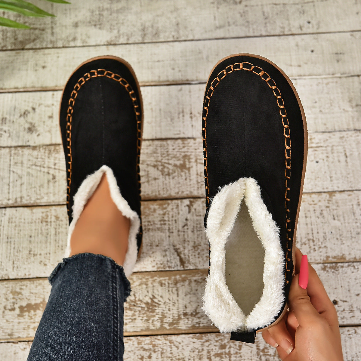 Women's Fur Lined Ankle Boots Anti-Slip Thick Sole