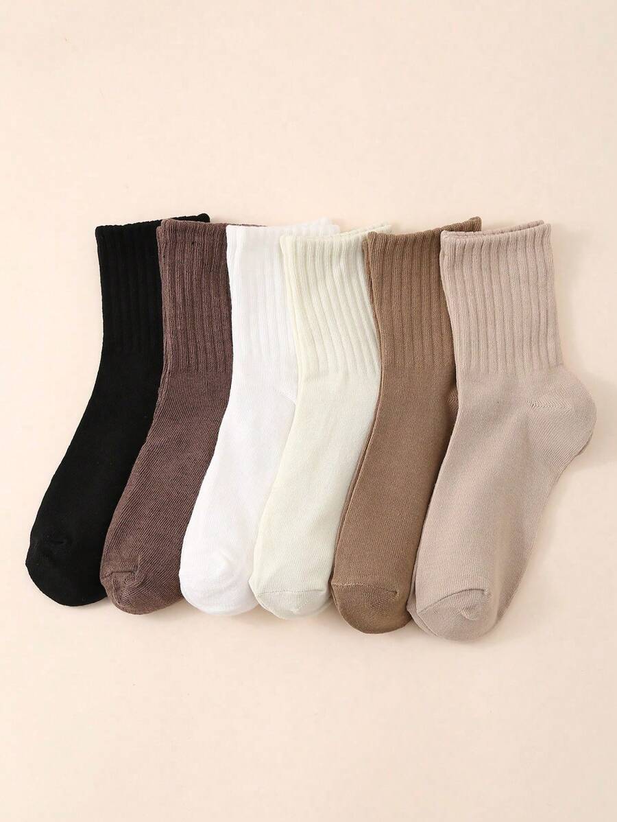 Women's Crew Socks Ribbed Ruffled Edge