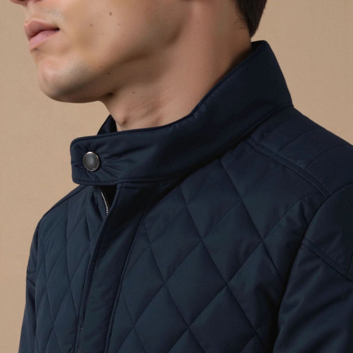 Men's Quilted Navy Jacket