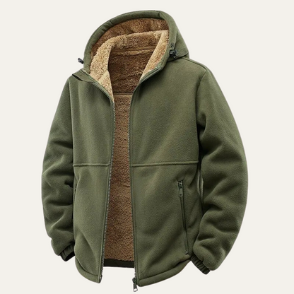 Men's Fleece Lined Hooded Jacket Warm