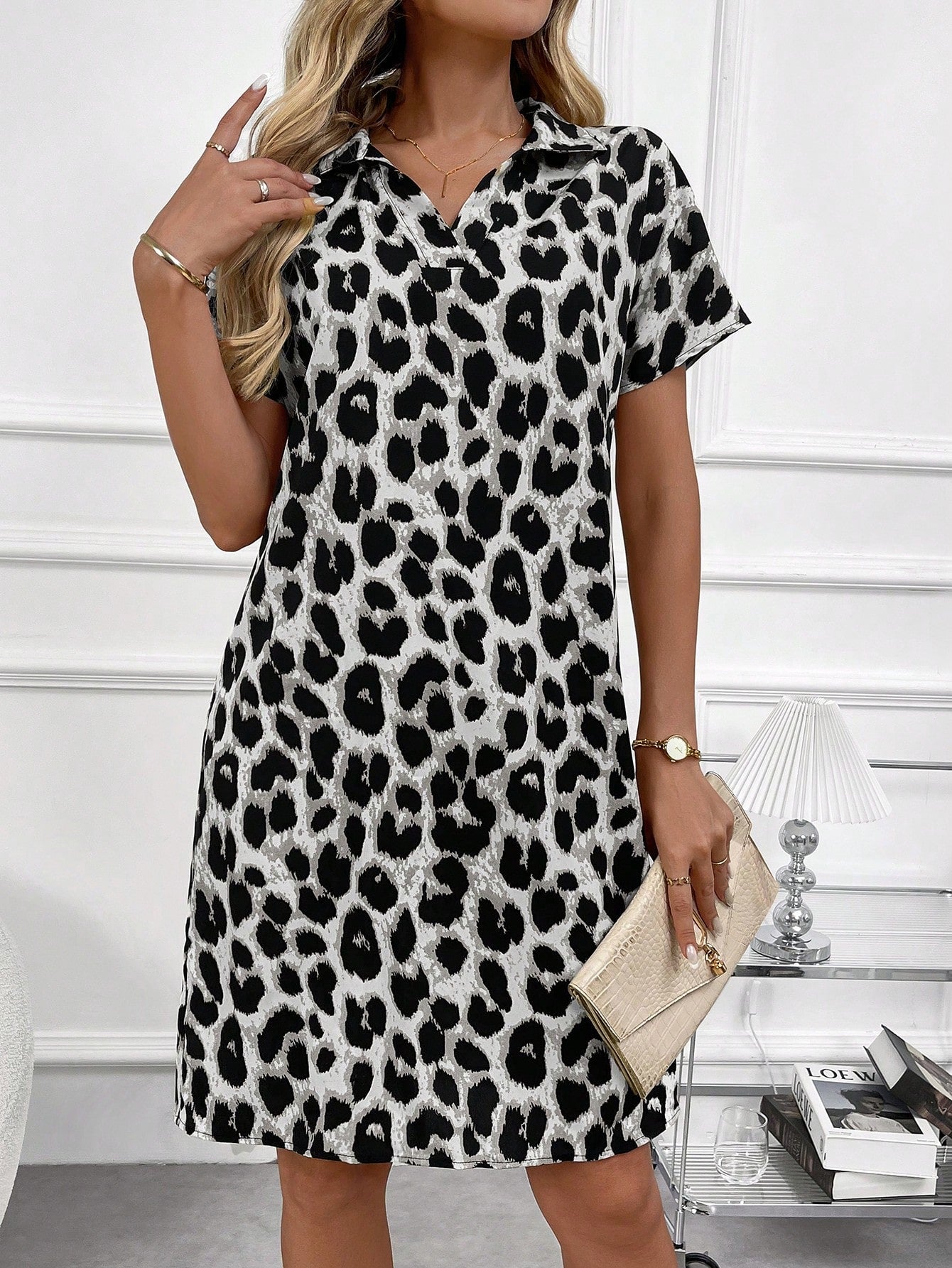 Animal Print Relaxed Fit Swing Dress