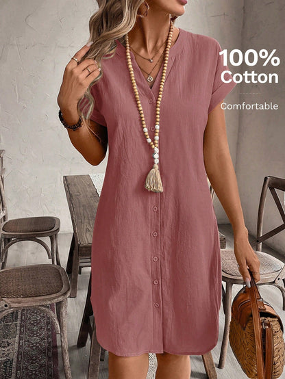 Easy Wear V Neck Summer Mini Dress