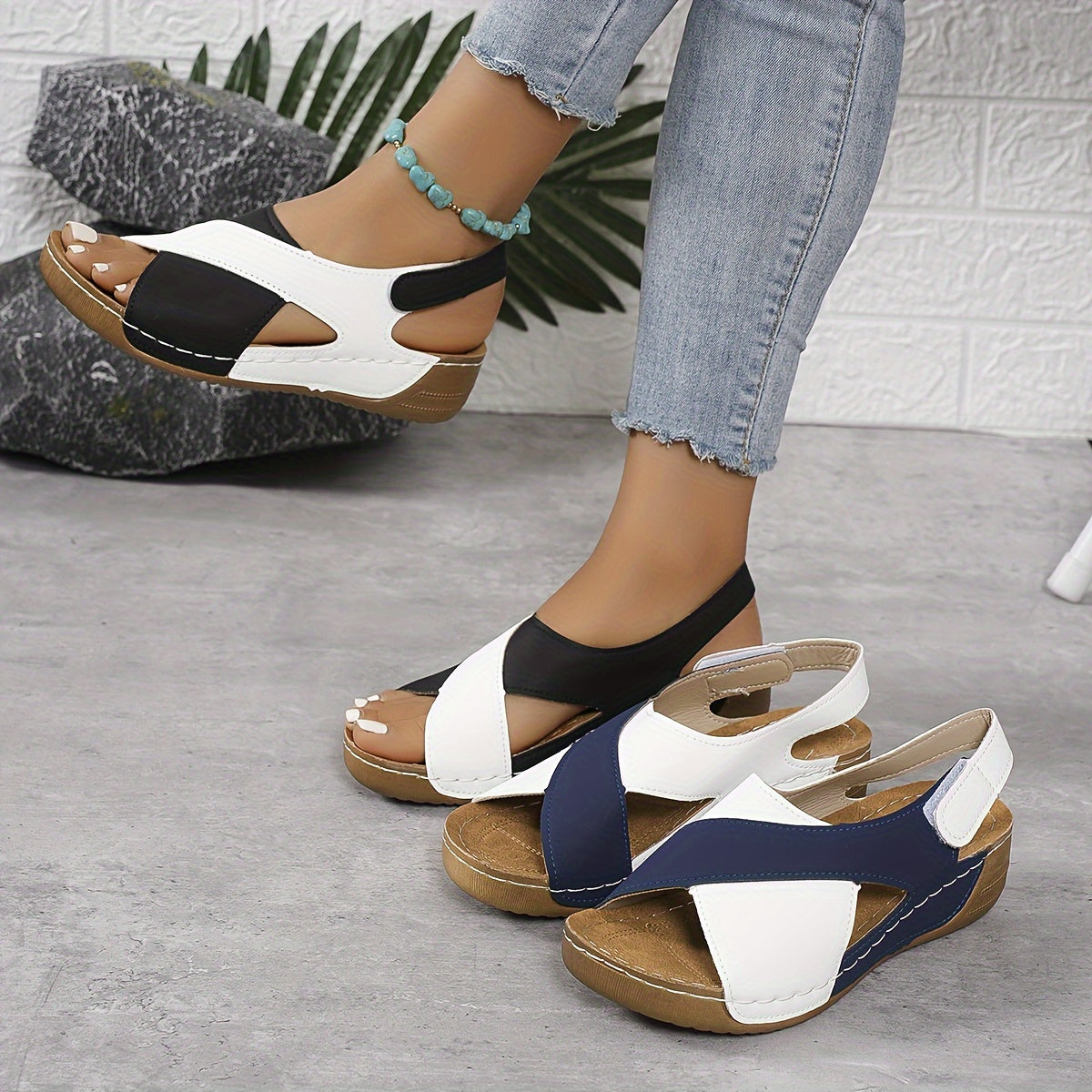 Women's Slingback Sandals Multi-Panel Open-Toe