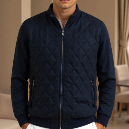 Men's Quilted Navy Jacket