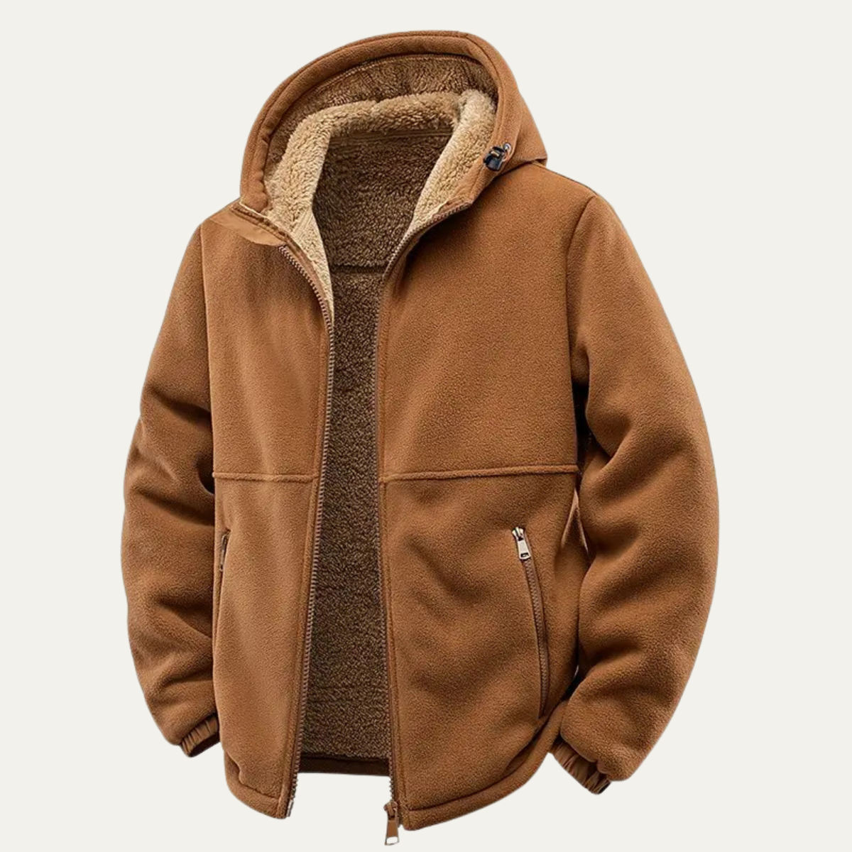 Men's Fleece Lined Hooded Jacket Warm