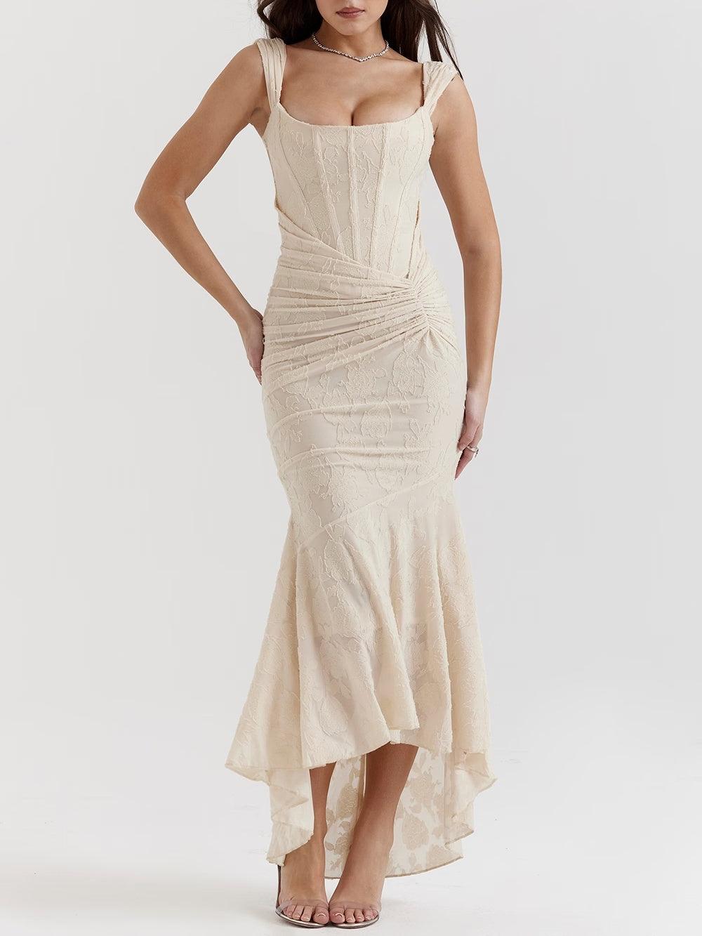Asymmetrical Hemline Casual Midi Dress