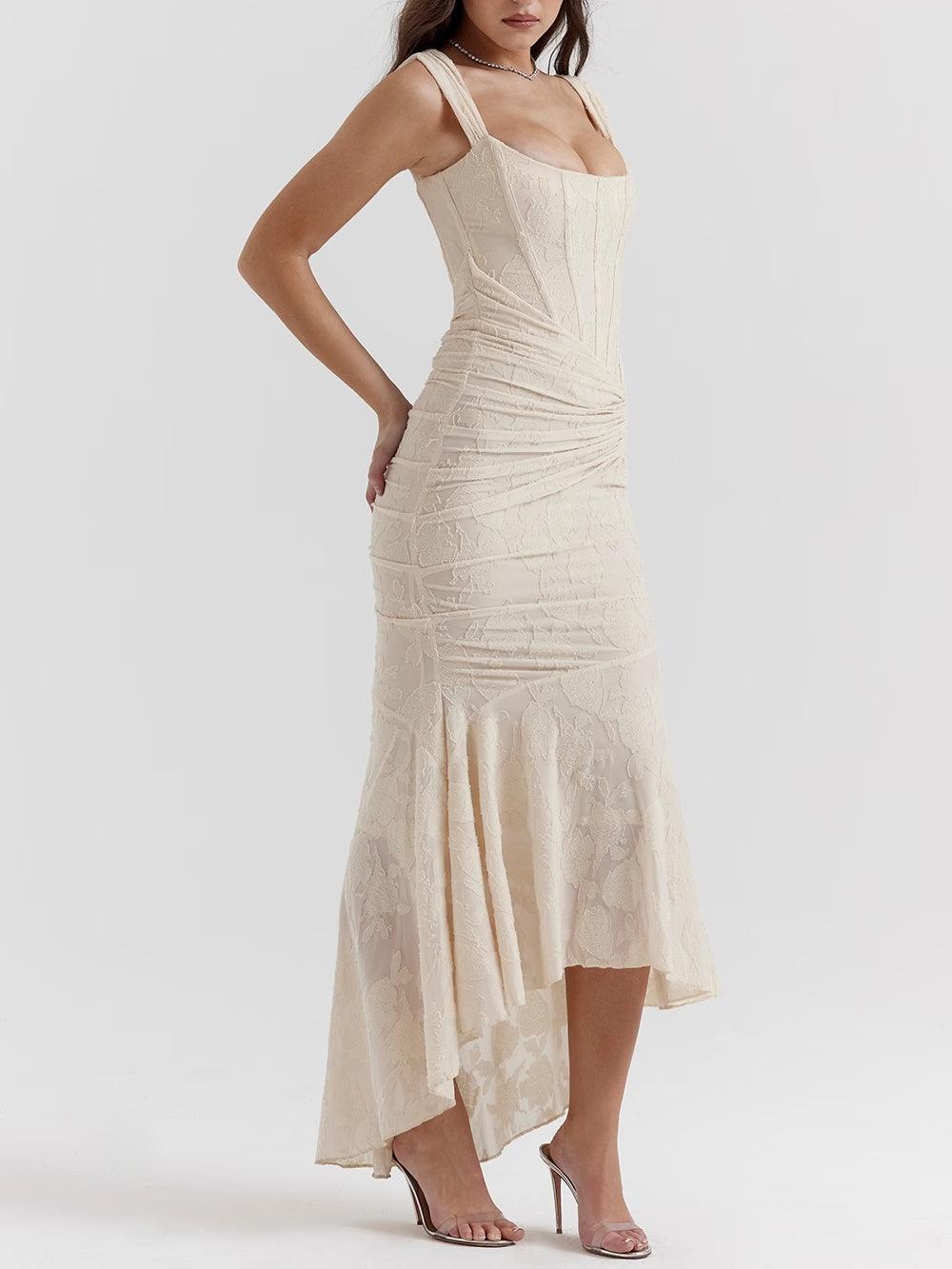 Asymmetrical Hemline Casual Midi Dress