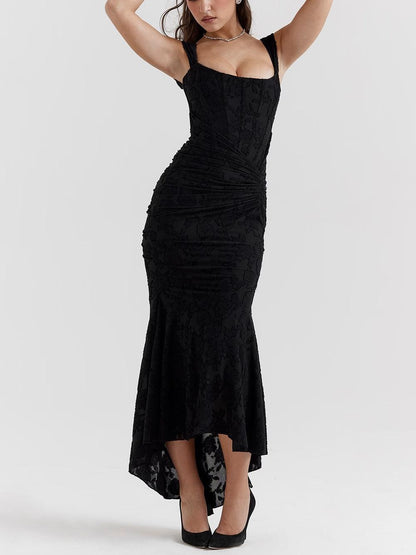 Asymmetrical Hemline Casual Midi Dress