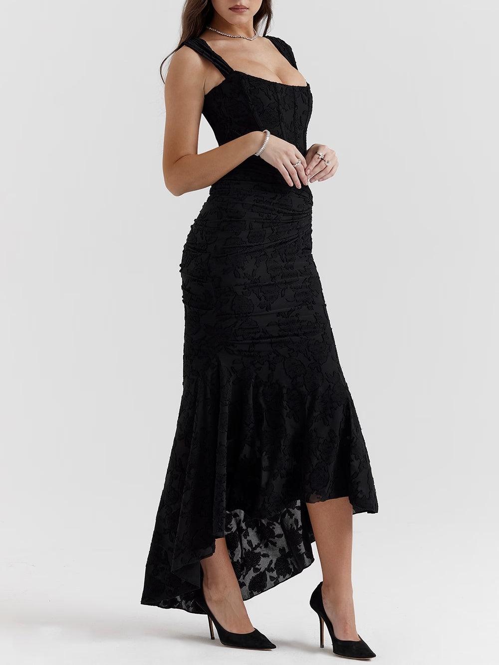Asymmetrical Hemline Casual Midi Dress