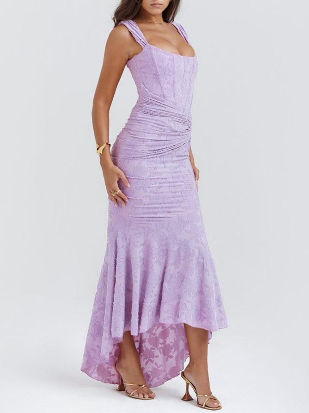 Asymmetrical Hemline Casual Midi Dress