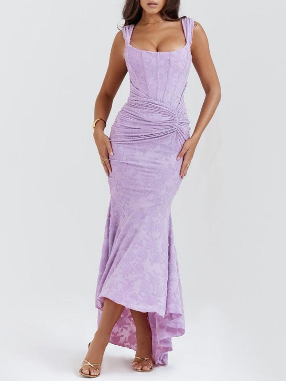 Asymmetrical Hemline Casual Midi Dress