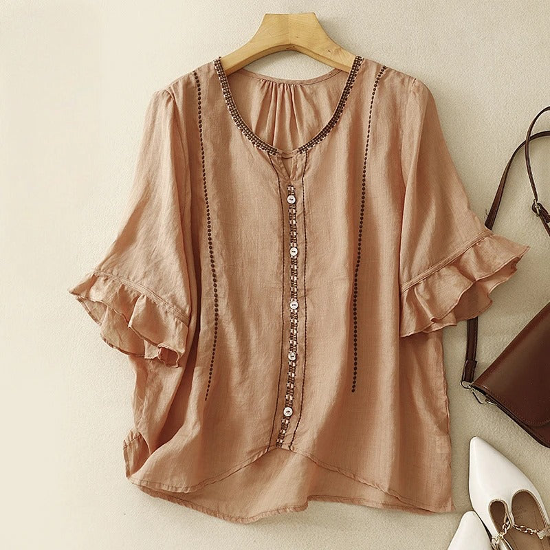 Pretty Floral Bell Sleeve Top