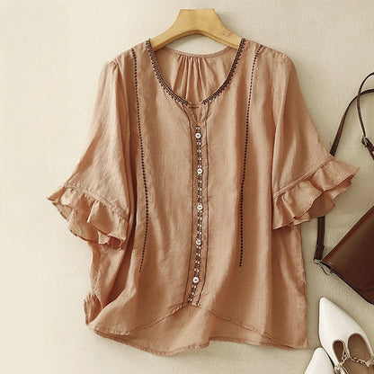 Pretty Floral Bell Sleeve Top