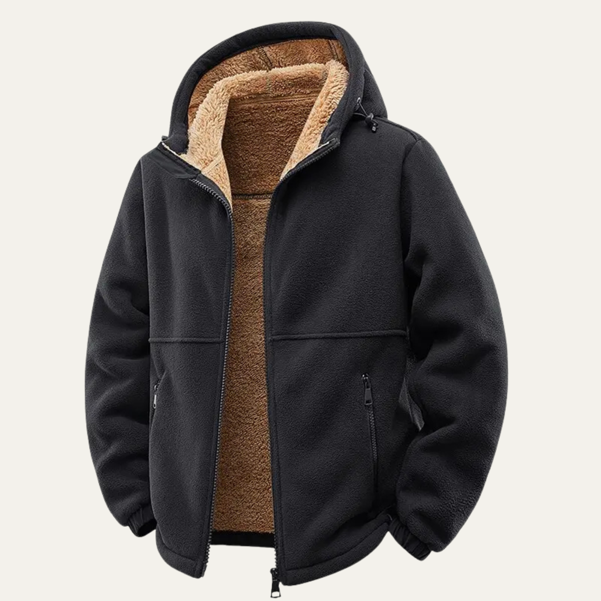 Men's Fleece Lined Hooded Jacket Warm