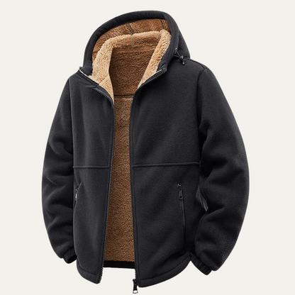 Men's Fleece Lined Hooded Jacket Warm