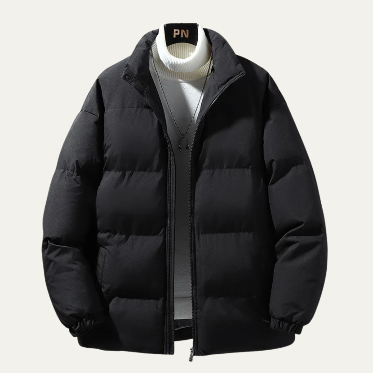 Men's Down Puffer Coat Warm Winter Black - VibreMode