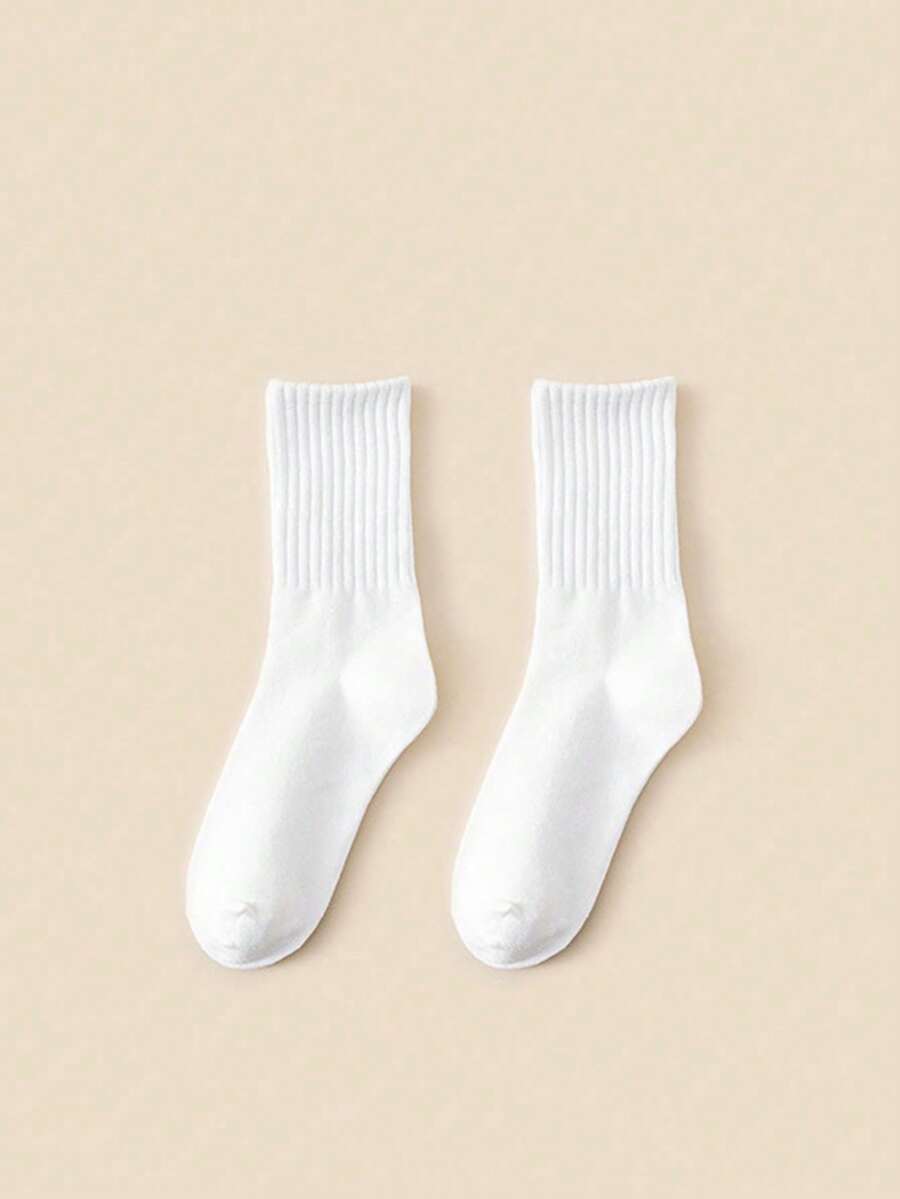 Women's Crew Socks Ribbed Ruffled Edge