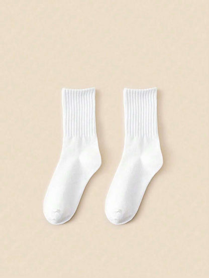 Women's Crew Socks Ribbed Ruffled Edge