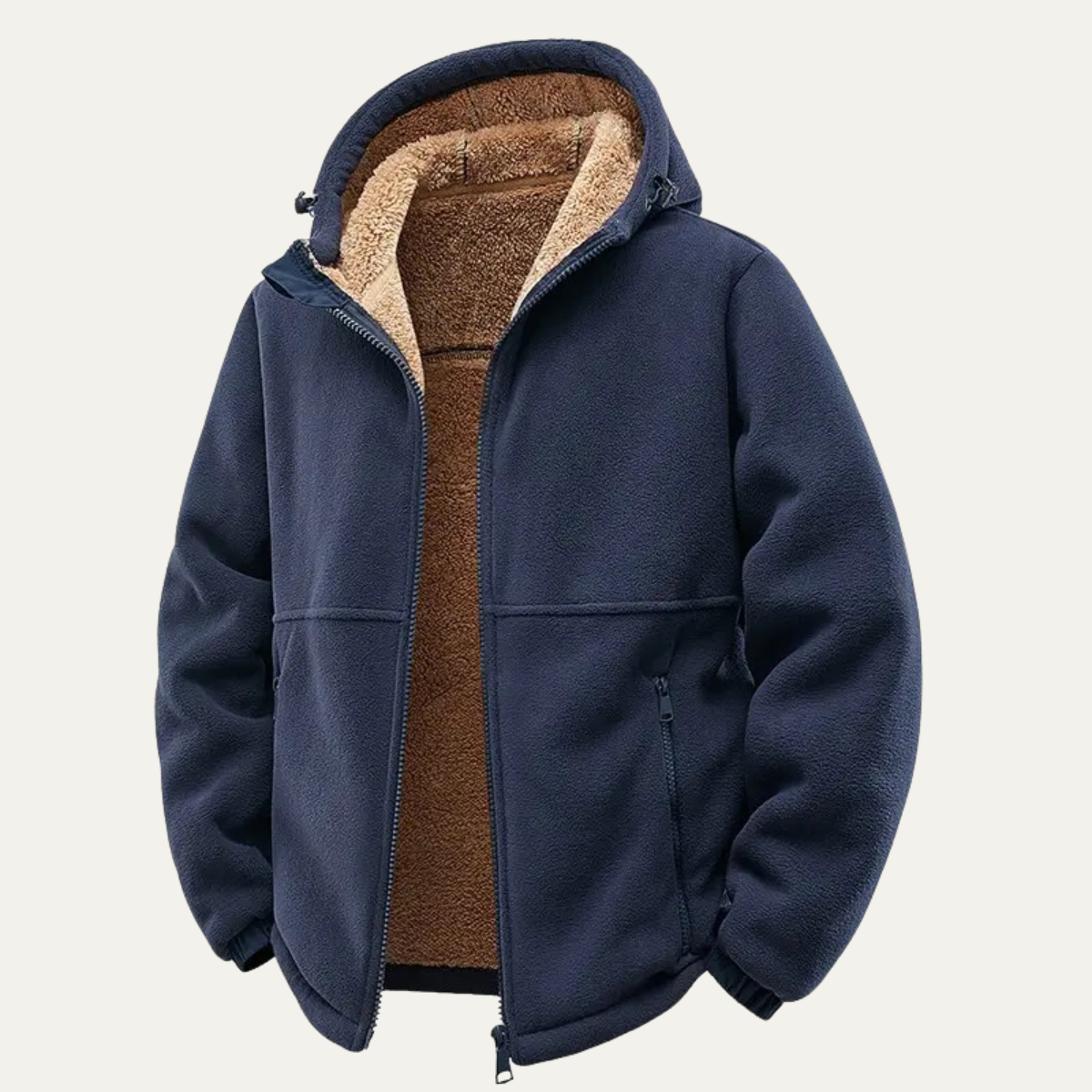 Men's Fleece Lined Hooded Jacket Warm