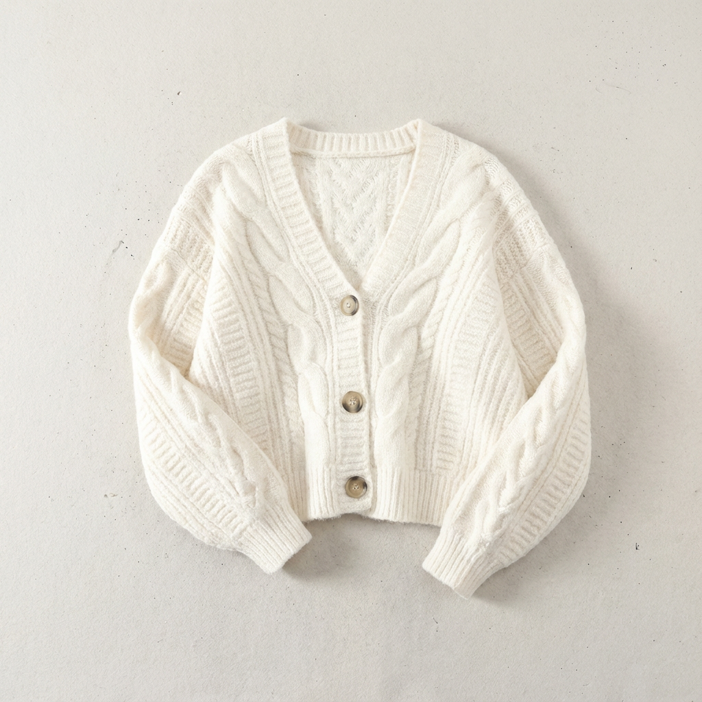Women's Merino Wool Knit Cardigan - VibreMode