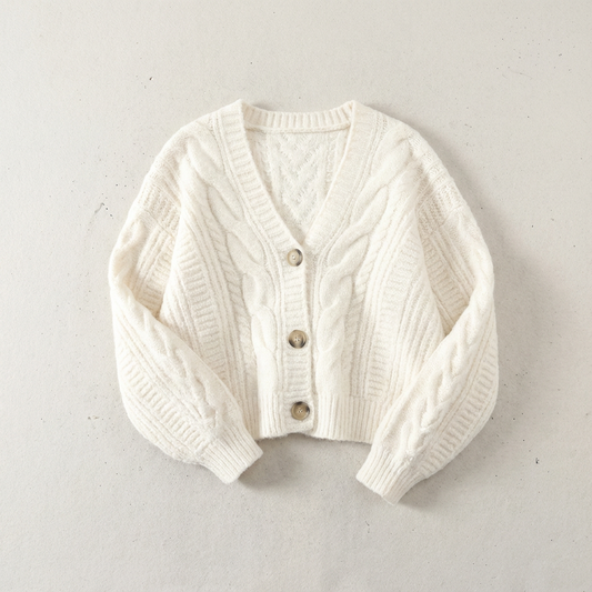 Women's Merino Wool Knit Cardigan - VibreMode