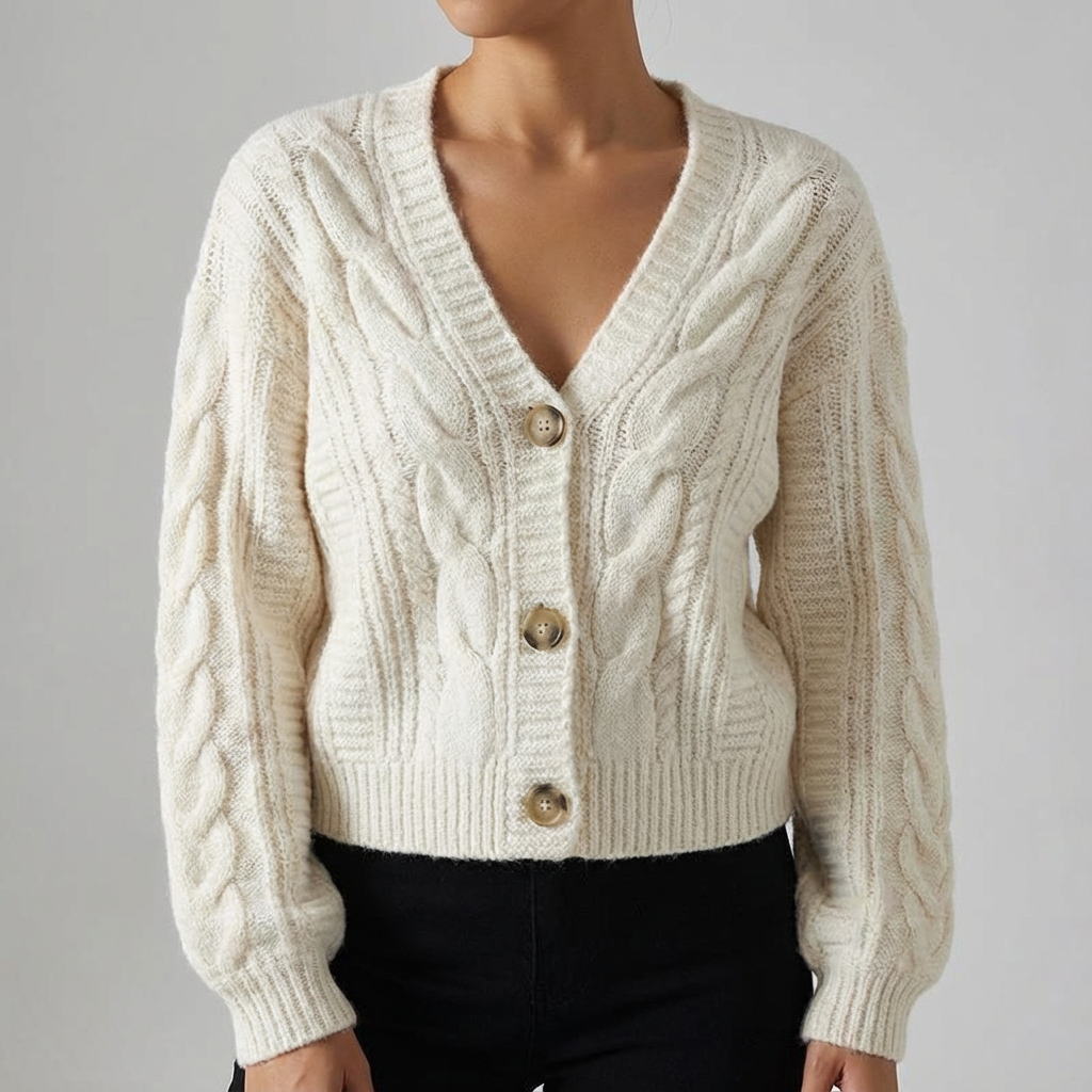 Merino Wool Women's Knit Cardigan - VibreMode