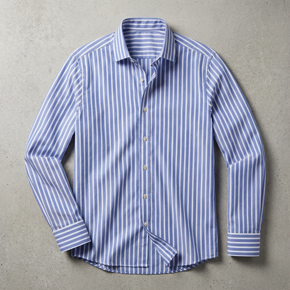 Serafina Men's Striped Dress Shirt - VibreMode