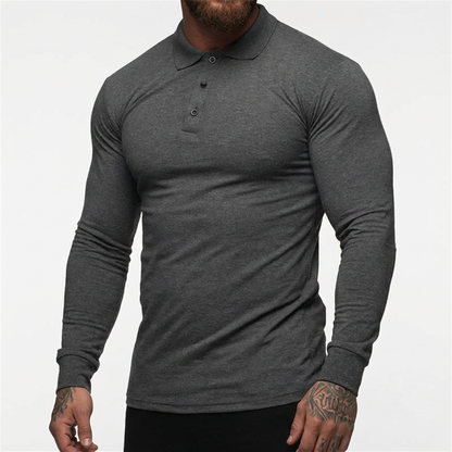 Men's Cotton Polo Shirt Stretch Navy - VibreMode