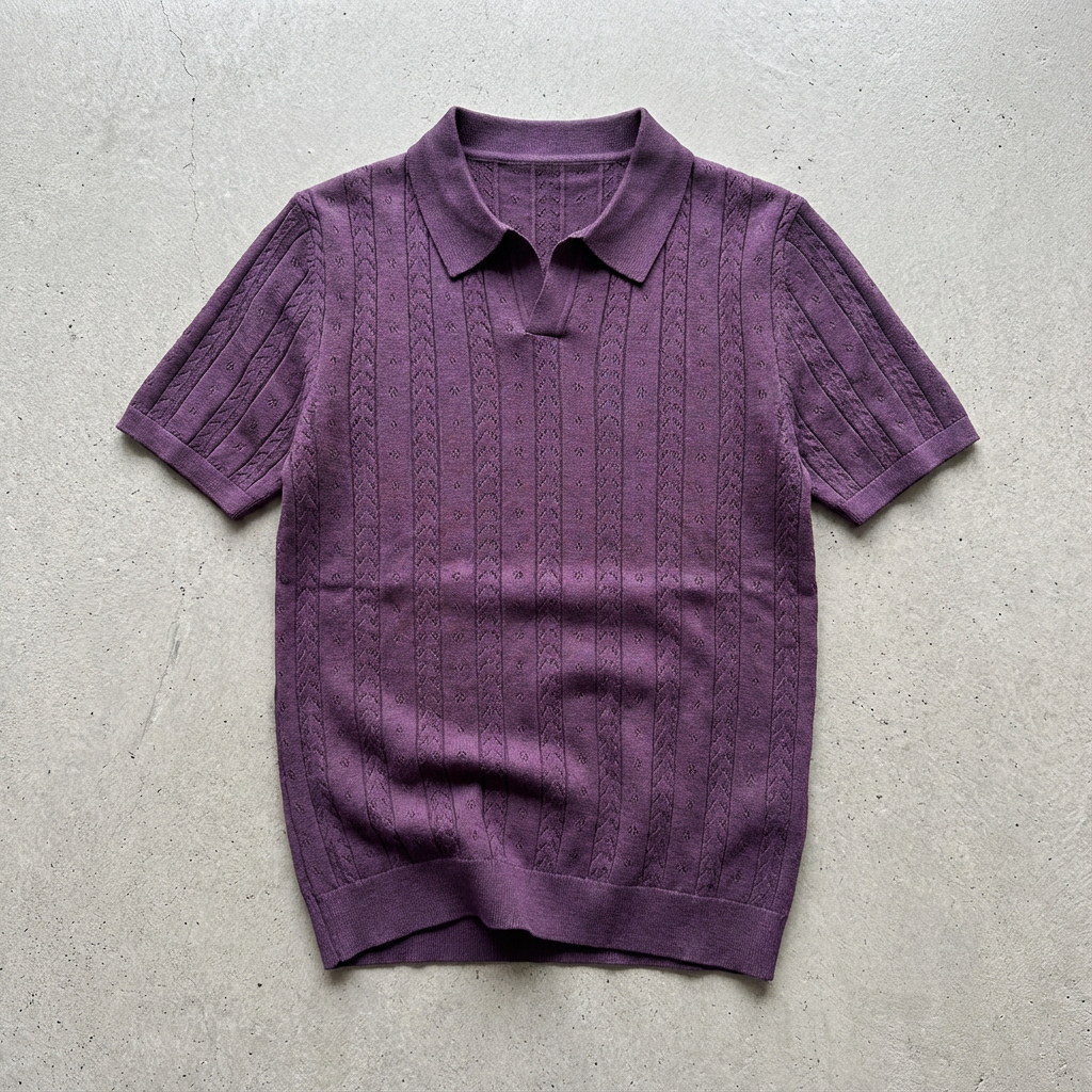 Portofino Men's Jacquard Knit Polo Shirt - VibreMode