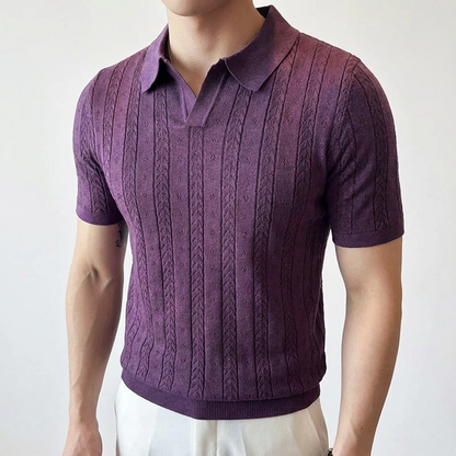 Men's Knit Polo Shirt Portofino Jacquard Cotton - VibreMode