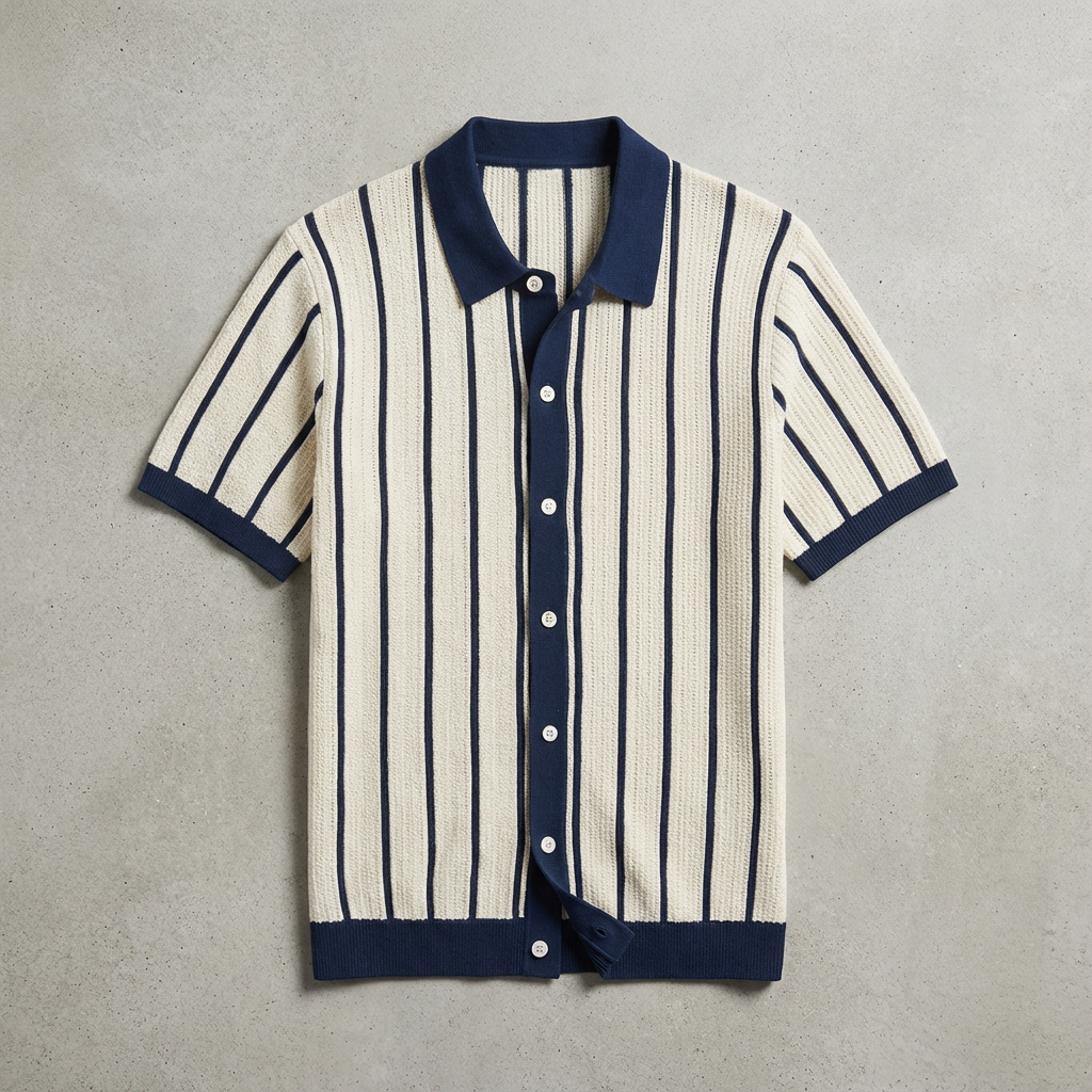Portofino Men's Striped Polo Shirt Cotton - VibreMode