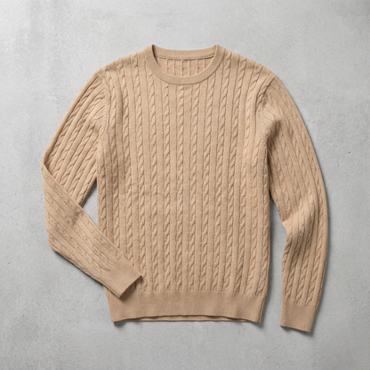 Women's Wool Cable Knit Sweater - VibreMode