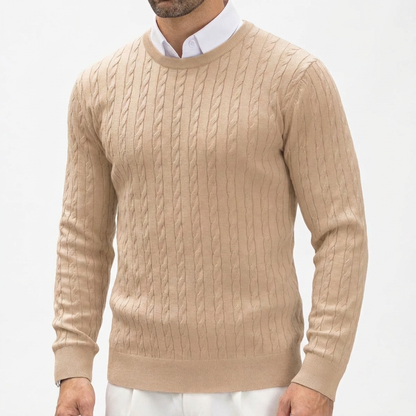 Women's Cable Knit Pullover Sweater - VibreMode