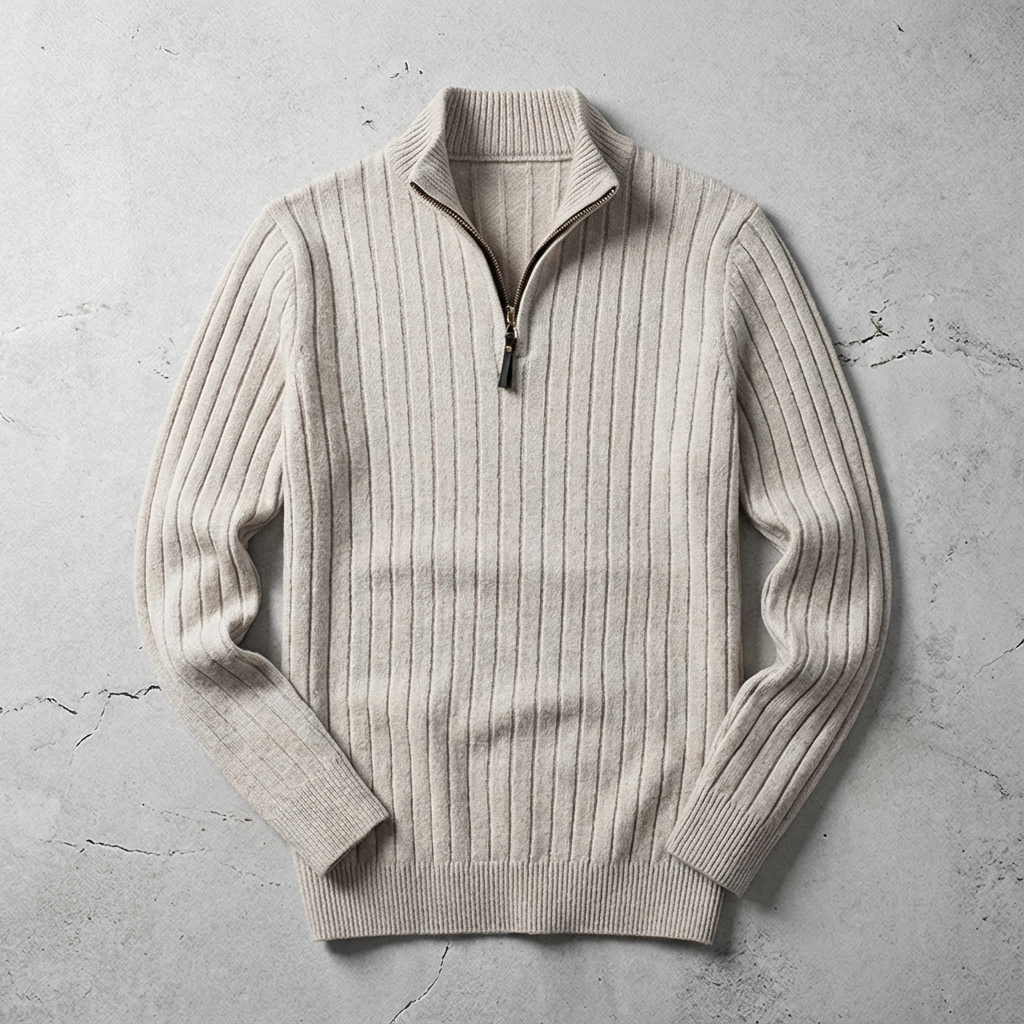 Wool Quarter Zip Sweater - VibreMode