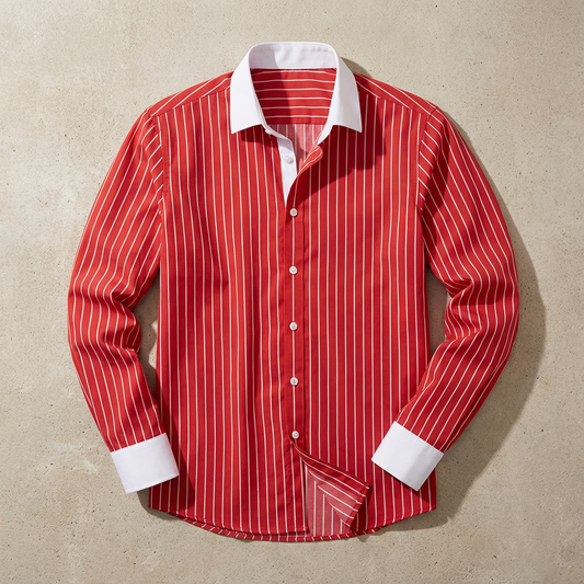 Women's Cotton Striped Knit Shirt - VibreMode