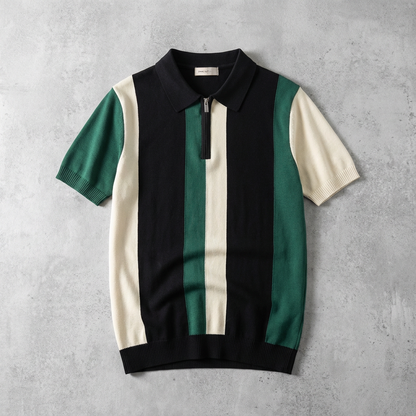 Men's Ice Knit Zip Polo Shirt - VibreMode