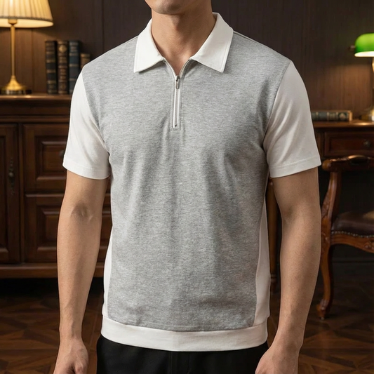 Men's Quarter Zip Polo Shirt - VibreMode