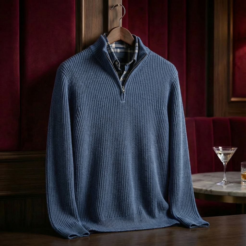 Cotton Knit Sweater Grey - VibreMode