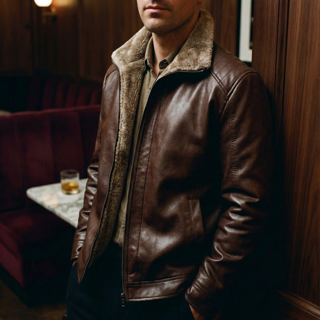 Sorrento Men's Leather Motorcycle Jacket - VibreMode