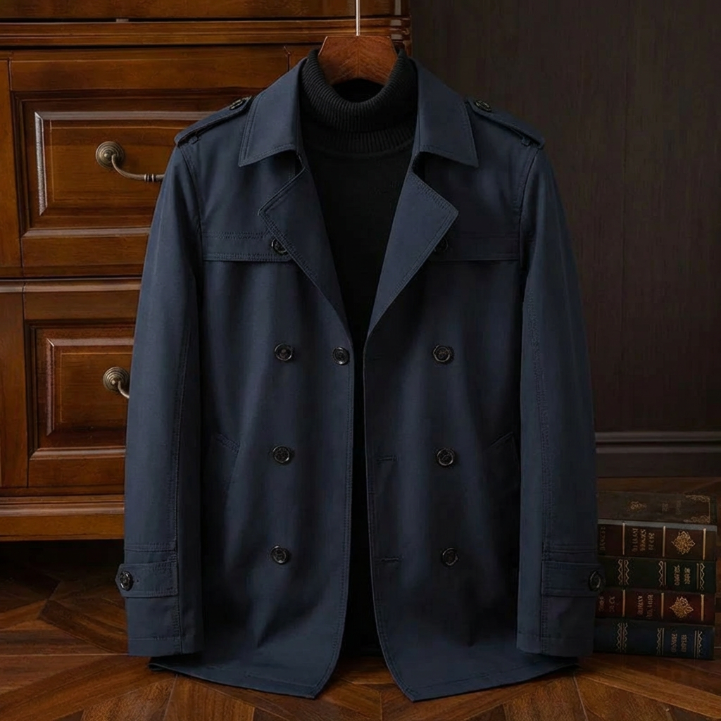 Nikolas Men's Cotton Trench Coat - VibreMode
