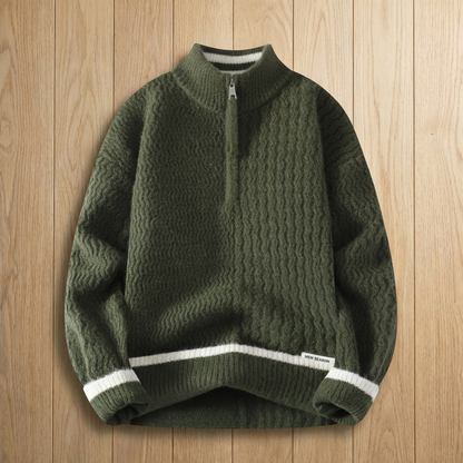 Merino Wool Knit Pullover Sweater - VibreMode