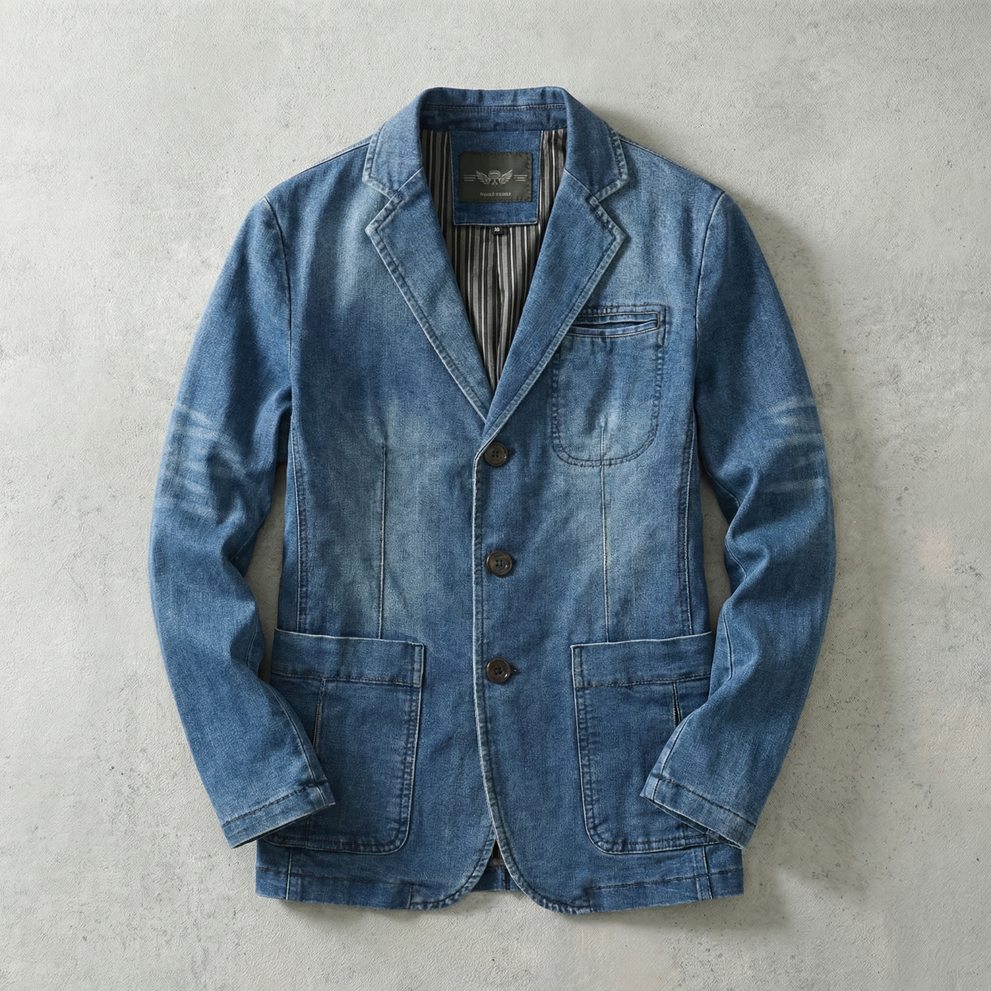 Men's Denim Blazer Tailored Fit - VibreMode
