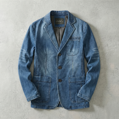 Men's Denim Blazer Tailored Fit - VibreMode